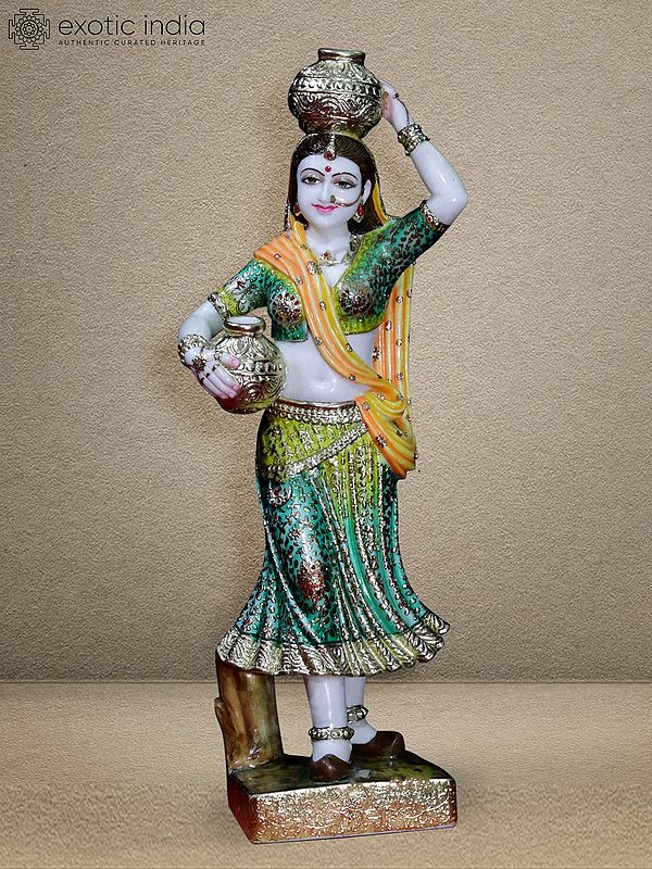 42" "Bani Thani" Or Bedecked Lady Marble Statue