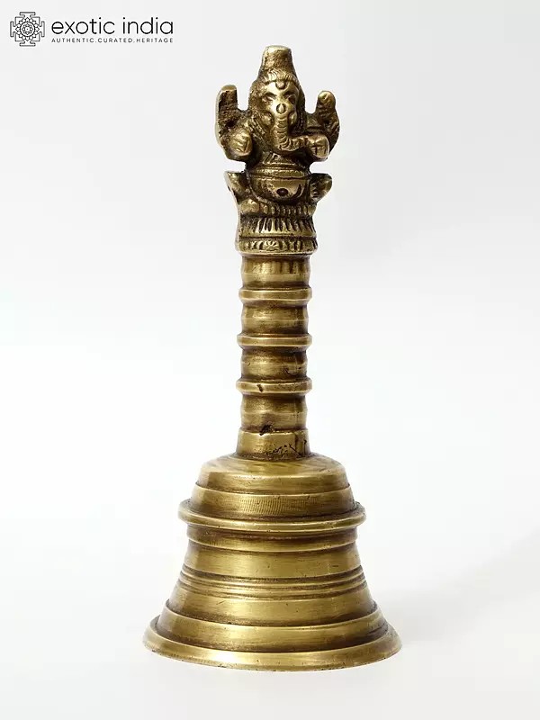 6" Lord Ganesha Bell/Ghanti in Brass