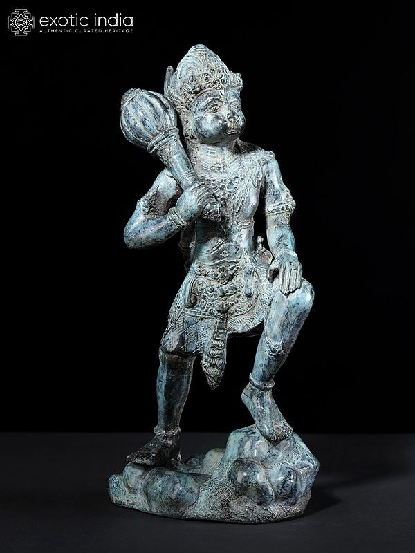 12" Mahabali Lord Hanuman | Brass Statue from Indonesia