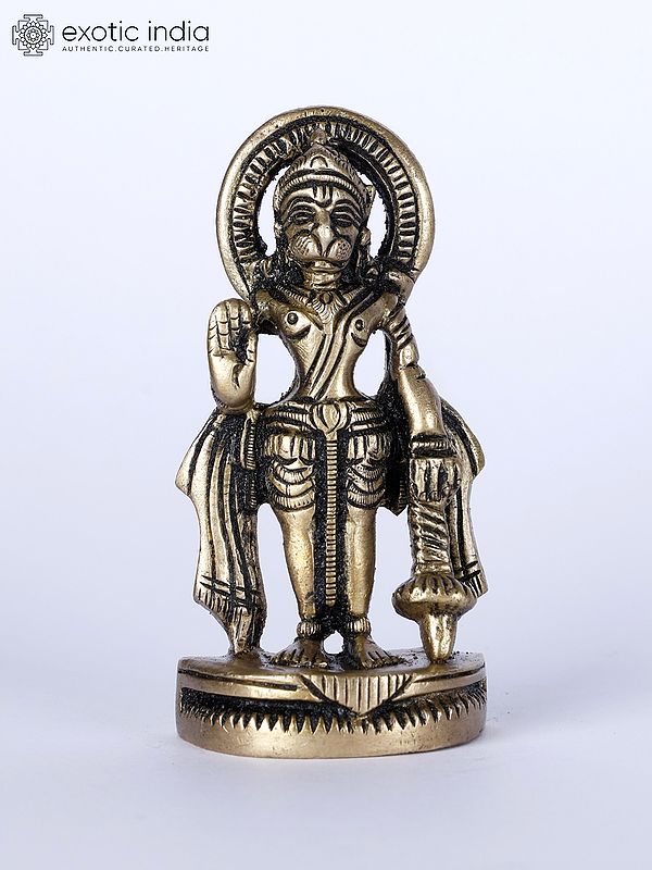 2" Small Blessing Lord Hanuman | Brass Statue