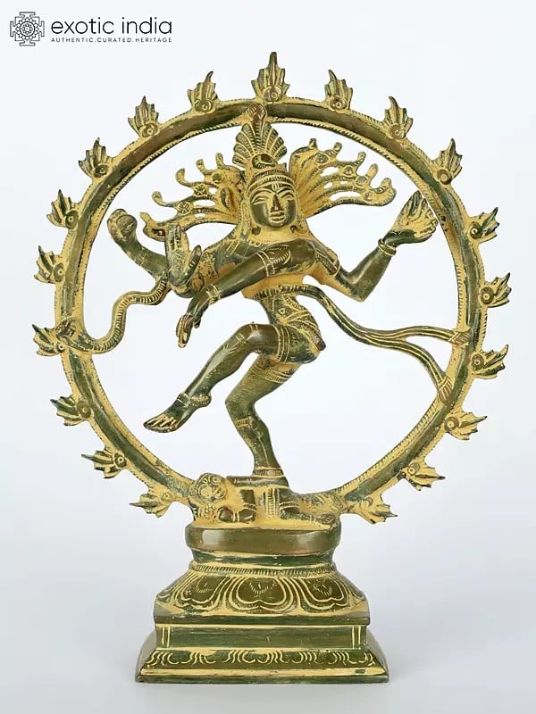 9" Dancing Lord Shiva - Nataraja Brass Statue