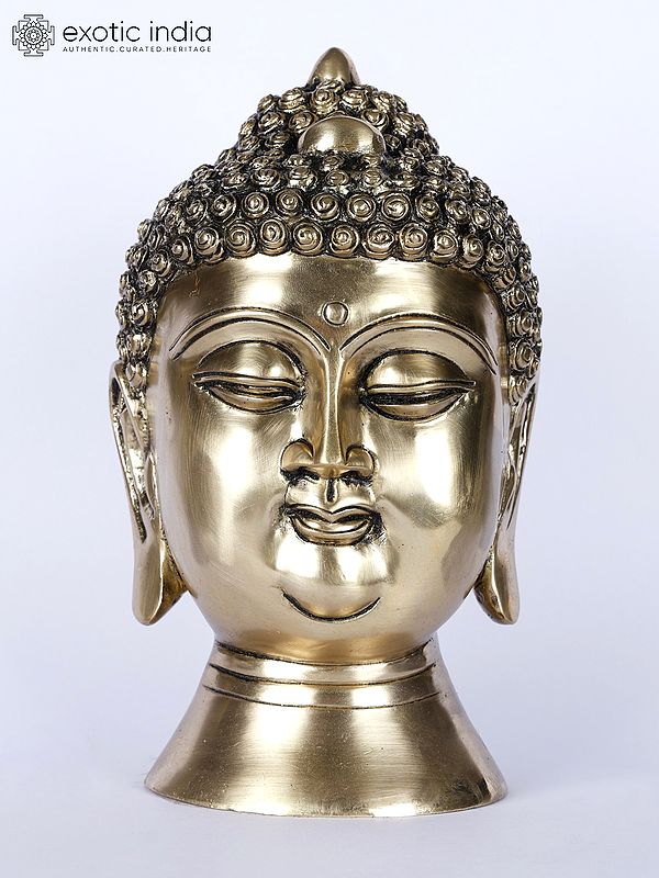 9" Brass Buddha Head