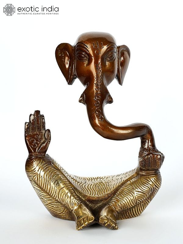 5" Stylized Modern Ganesha | Brass Statue