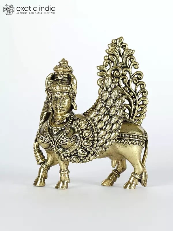 Small Goddess Kamadhenu | Brass Statue (Different Sizes)