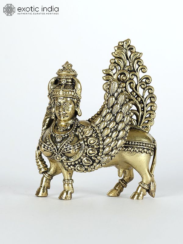 2" Small Superfine Goddess Kamadhenu | Brass Statue