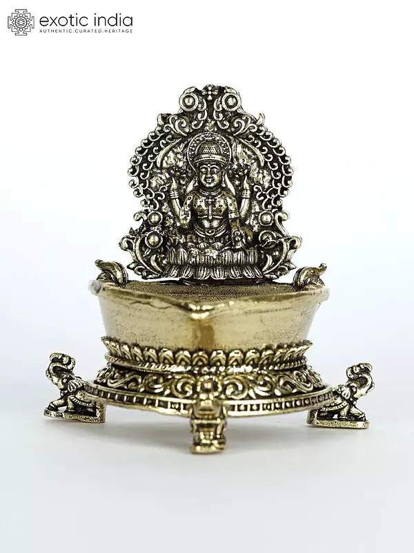 Small Superfine Goddess Lakshmi Brass Diya