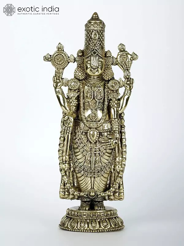 Small Superfine Tirupati Balaji Brass Statue | Multiple Sizes Venkateshvara Idol