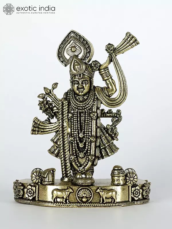 4" Small Superfine Shrinathji Brass Statue