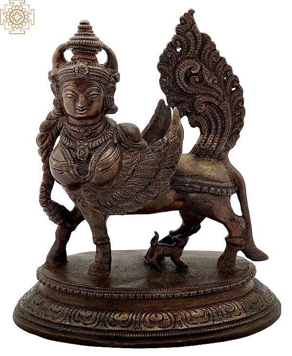 6" Kamadhenu Idol | Divine Cow Brass Statue | Handmade