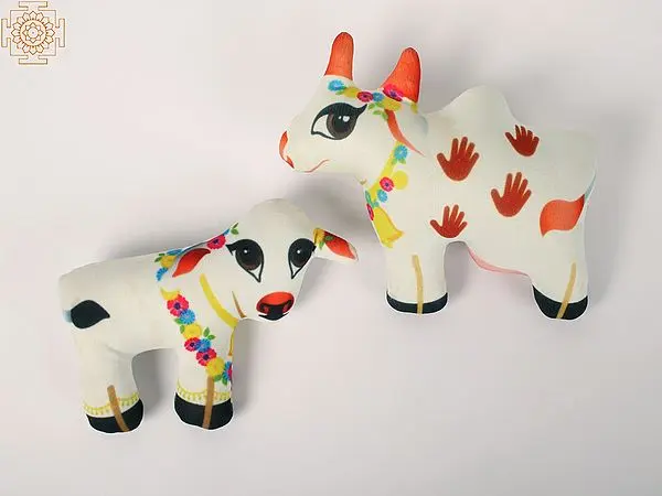 Kamdhenu and her Calf Soft Toy