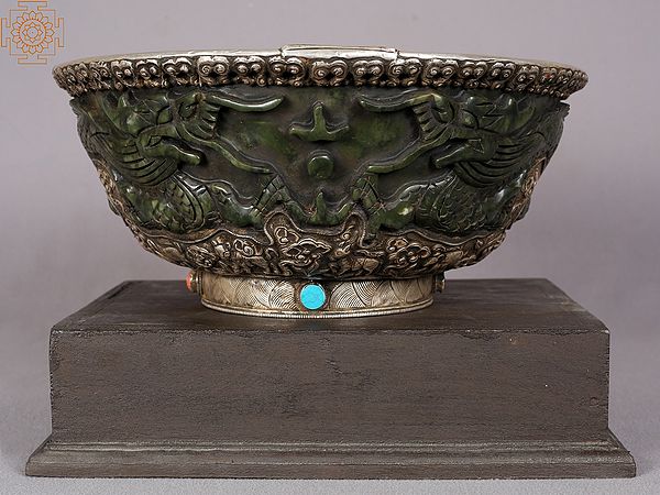 10" Exquisite Silver Bowl from Nepal