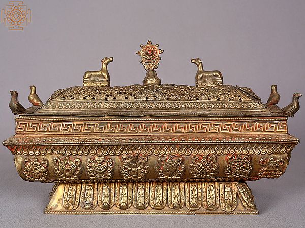 11" Incense Box from Nepal - Crafted from Copper