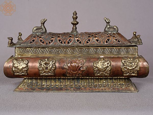 8" Copper Incense Box from Nepal