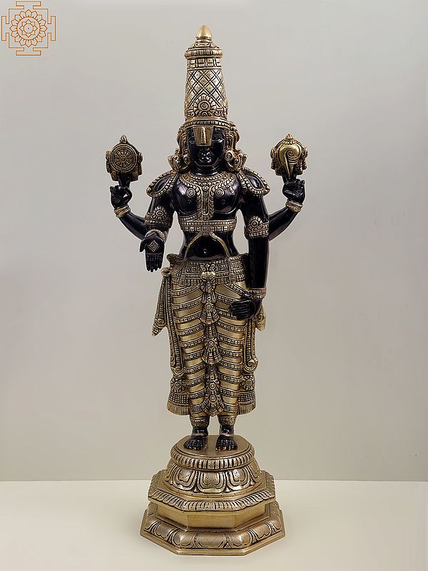 33" Large Brass Lord Tirupati Balaji (Venkateshvara)