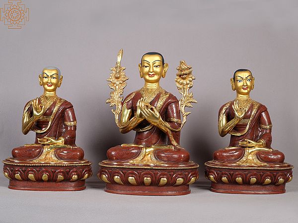 12" Tsongkhapa (Set of 3) from Nepal