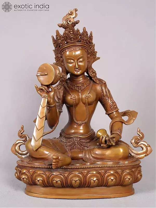 13" Yeshe Tsogyal Copper Statue from Nepal