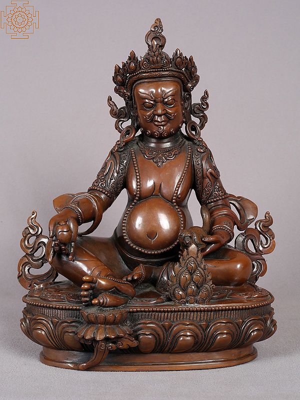 11" Kubera Copper Statue | Tibetan Buddhist Idols
