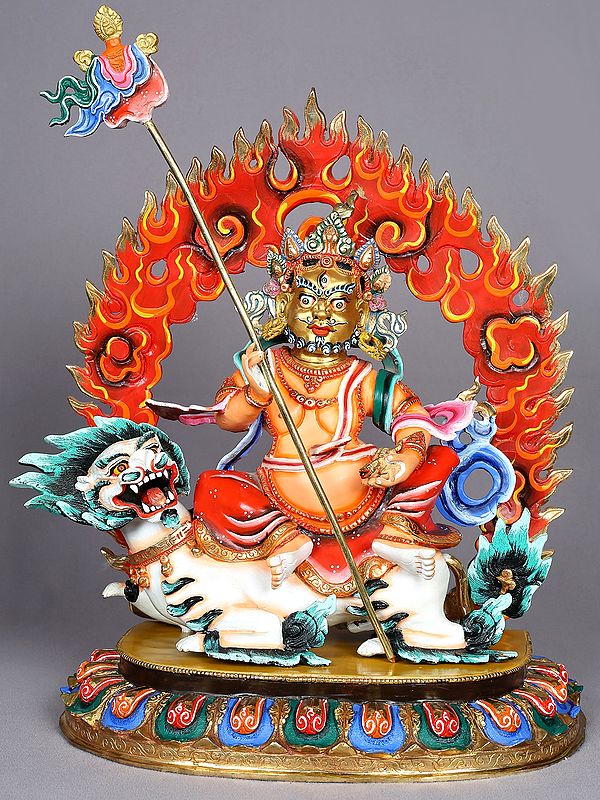 15" Singh Kubera Copper Idol | Nepalese Copper Statue