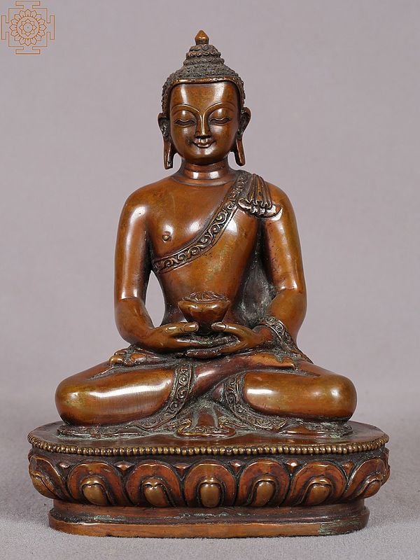 5" Meditating Buddha Idol from Nepal | Nepalese Copper Statue