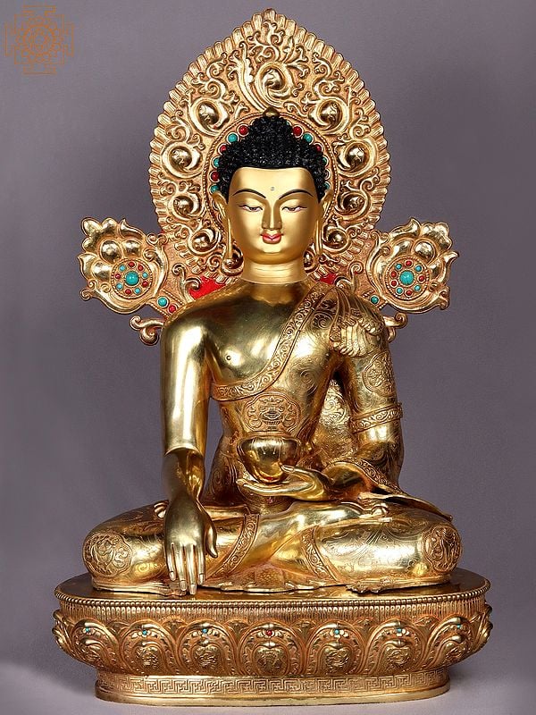 21" Lord Bhumisparsha Buddha Idol From Nepal