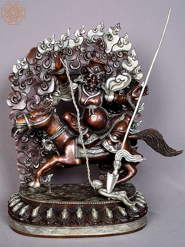 14" Palden Lhamo Sculpture from Nepal | Nepalese Copper Statue
