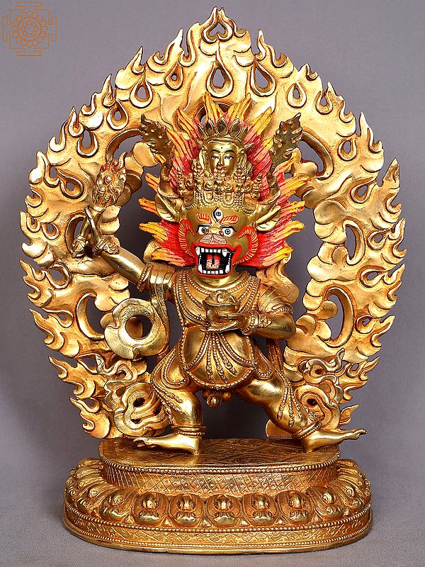 13" Yamantaka Copper Statue from Nepal | Nepalese Copper Figurines