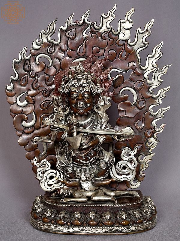14" Safu Mahakala Idol from Nepal | Nepalese Copper Statue