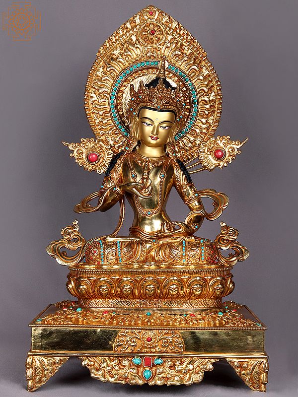 20" Goddess/God Singhasan Throne (Chowki) from Nepal | Nepalese Copper Statue