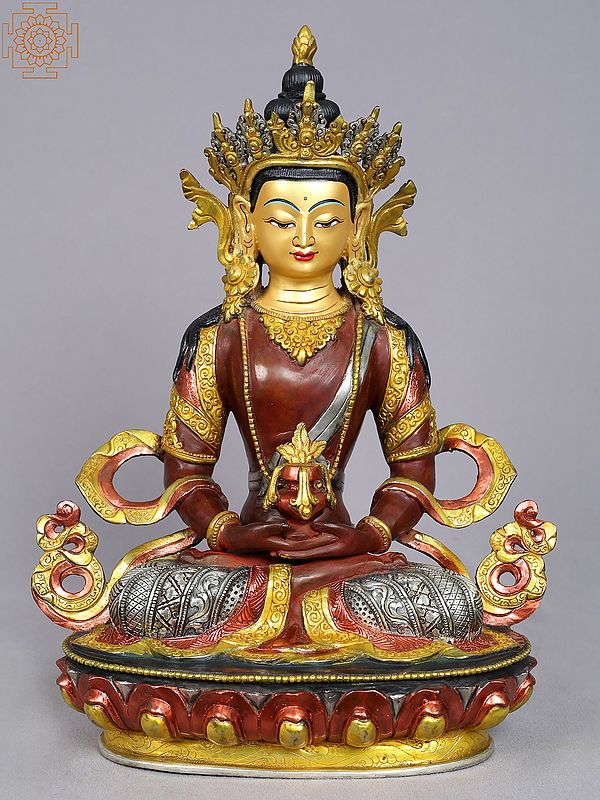 14" Lord Aparmita Buddha Statue | Buddhist Deity Copper Idols