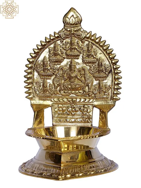 8" Ashtalakshmi Lamp in Brass