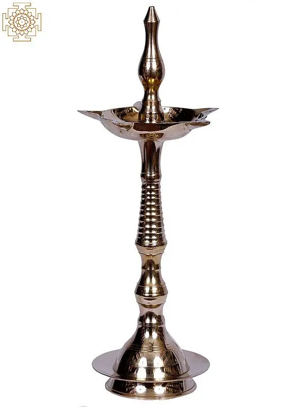 13" Brass Five Wicks Lamp