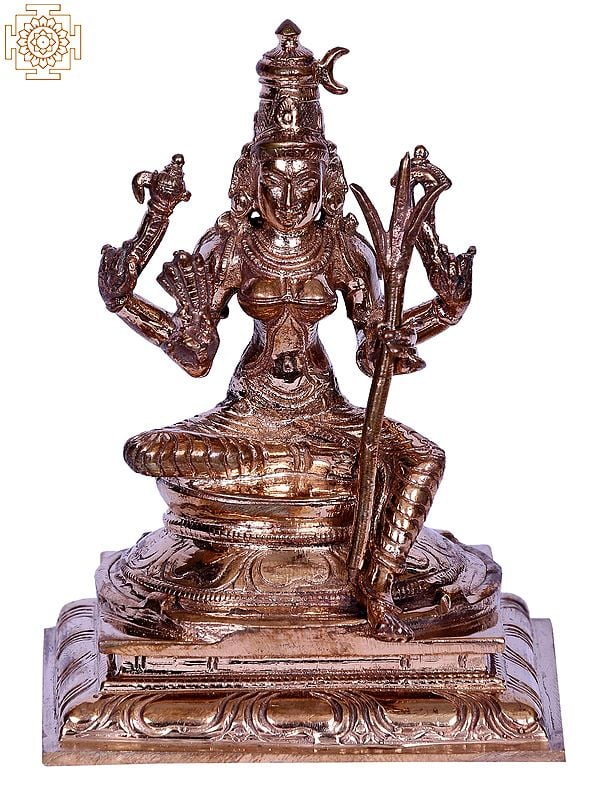 4" Bronze Goddess Rajarajeshwari Sculpture