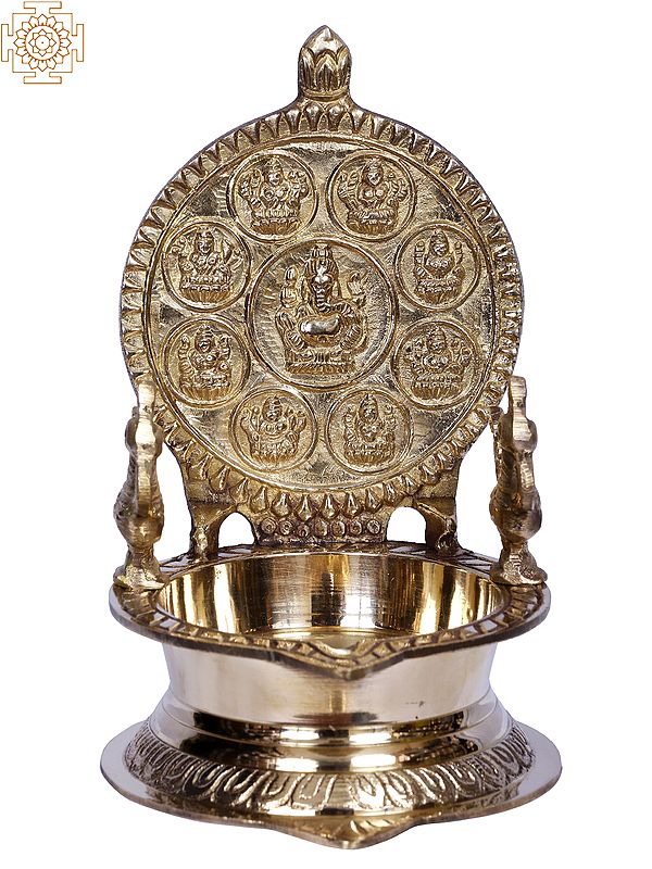 6" Brass Ashtalakshmi Diya