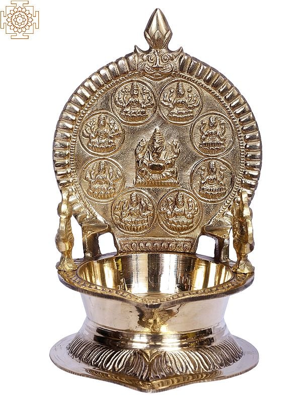 8" Ashtalakshmi Lamp in Brass