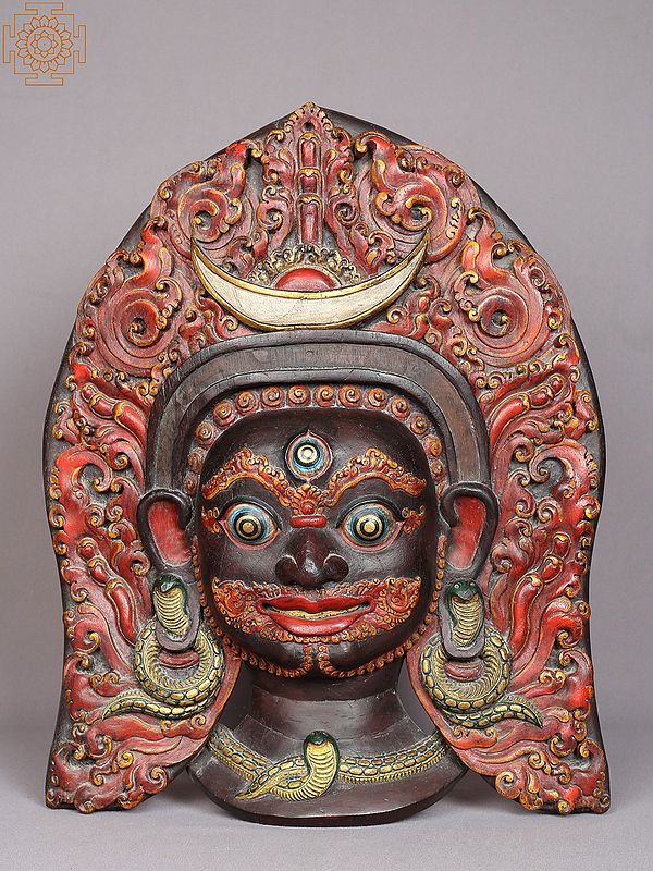 17" Superfine Wooden Bhairava Mask From Nepal