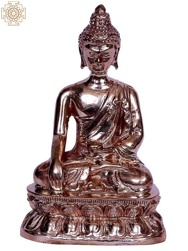 3" Bronze Lord Buddha Statue in Bhumi-Sparsha Mudra