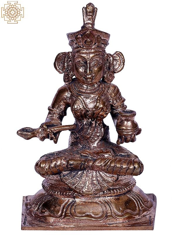 3" Bronze Devi Annapurna (Goddess of Food and Nourishment)