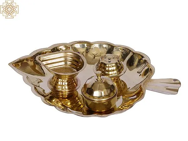 5" Leaf Design Pooja Plate