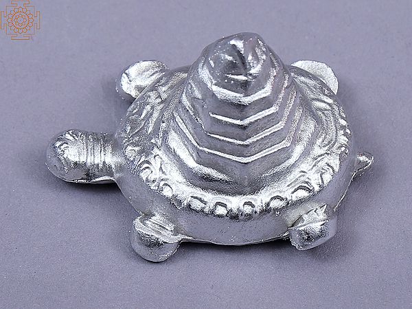 Small Mercury Shri Yantra Idol on Turtle