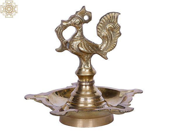 Small Brass Peacock Lamp