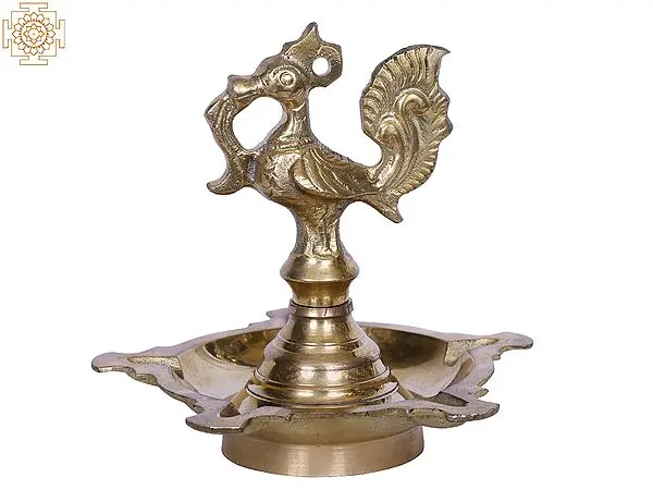 Small Brass Peacock Lamp