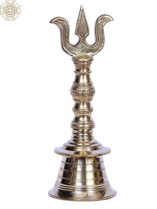 7" Brass Trishul Puja Bell