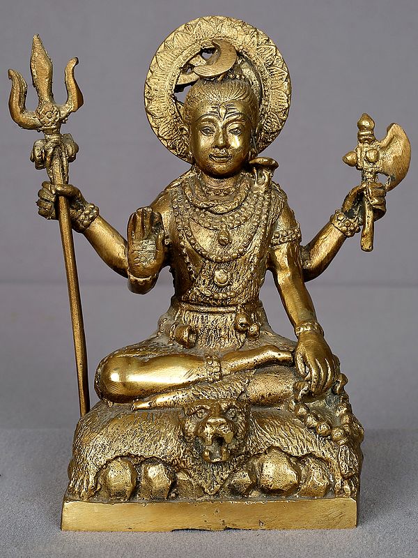 7" Brass Lord Shiva Statue from Nepal