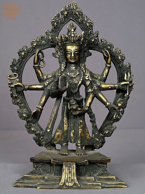 10" Brass Lord Lokeshvara From Nepal