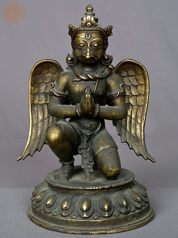 9" Brass Garuda (Vahana of Lord Vishnu)