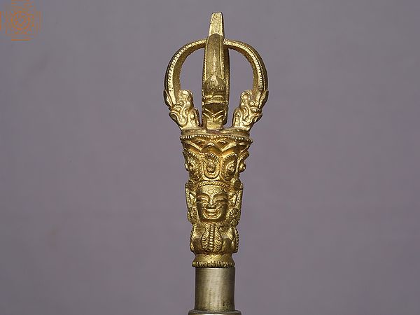 7" Buddhist Brass Dorje Bell from Nepal