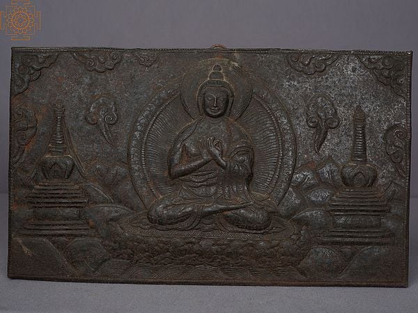 13" Buddha Wall Hanging Brass Statue from Nepal