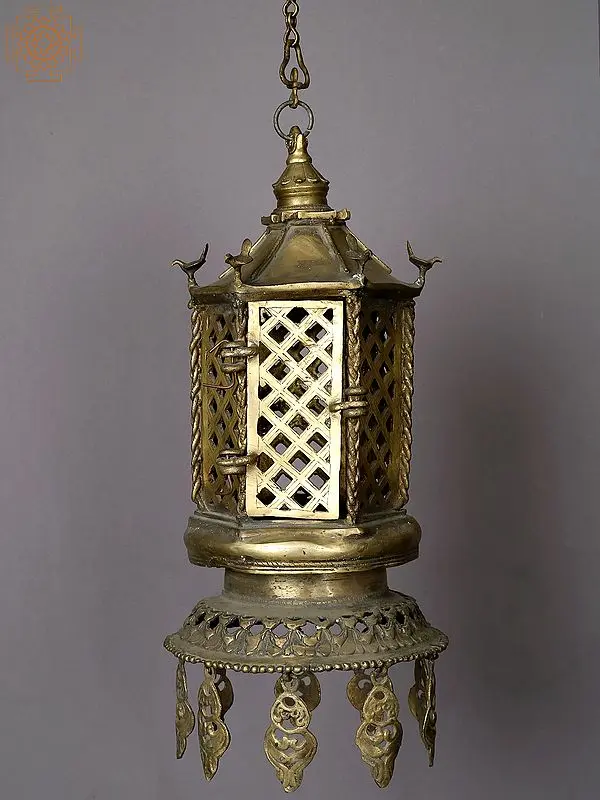 45" Hanging Oil Lamp From Nepal