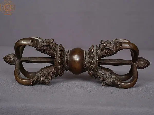 7" Copper Tibetan Buddhist Five-Pronged Vajra