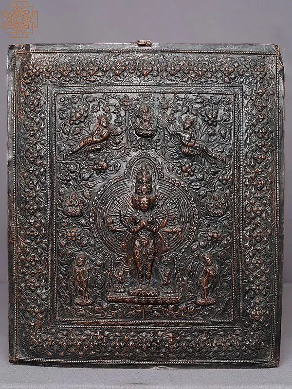 13" Lokeshwar Wall Hanging Brass Statue from Nepal
